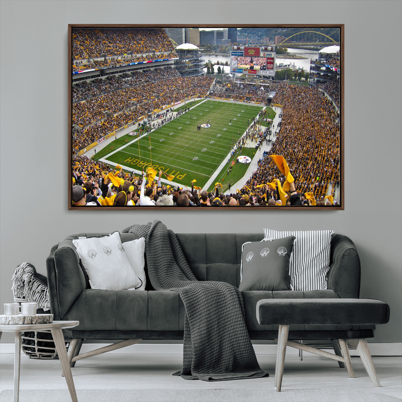 MGV-FC-36X24 - Pittsburgh Steelers Football Team Print - Pittsburgh Heinz Field Stadium Wall Art Canvas Print