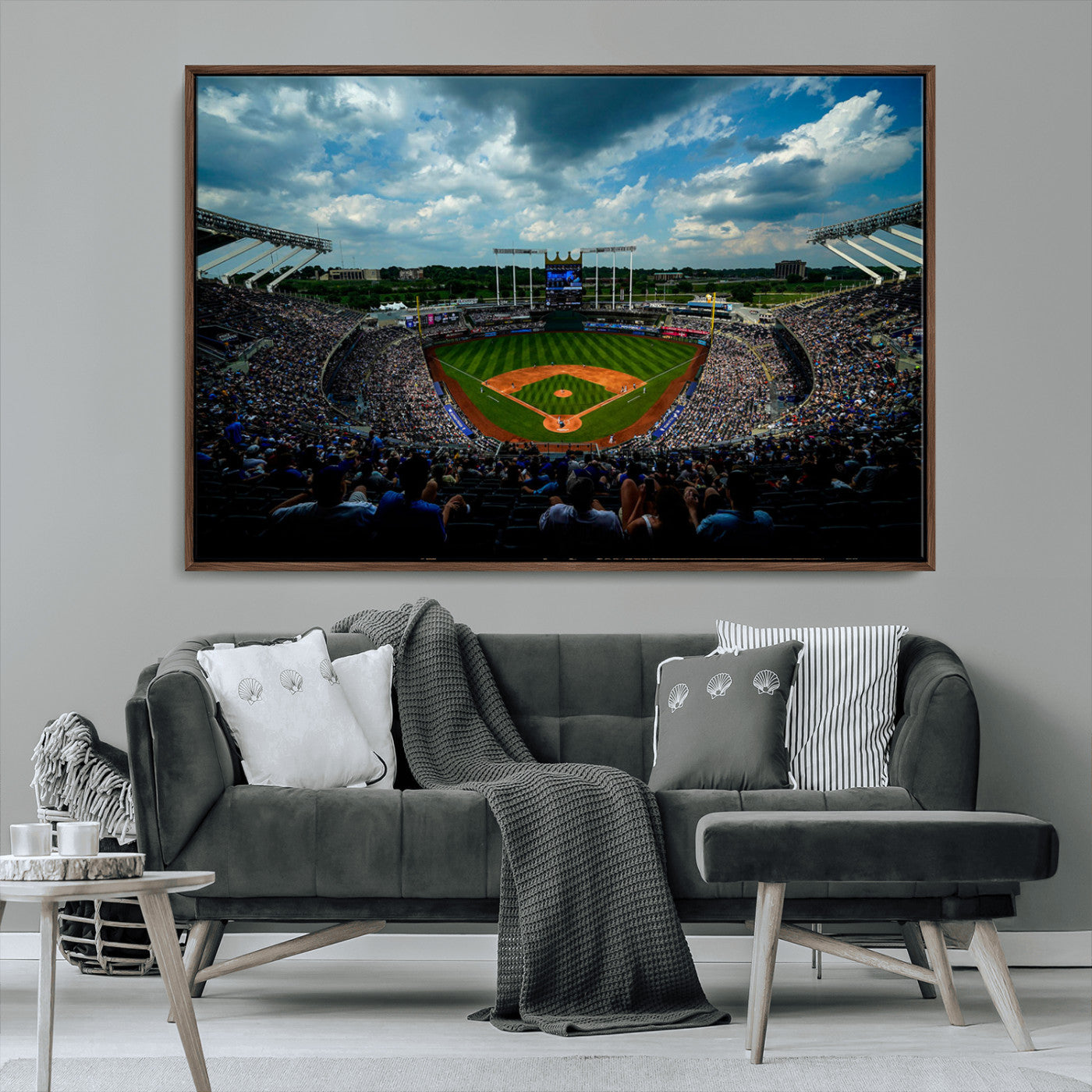 MGV-FC-36X24 - 3-Panel Kauffman Stadium Wall Art Print | Large Kansas City Royals Baseball Canvas Print for Sports