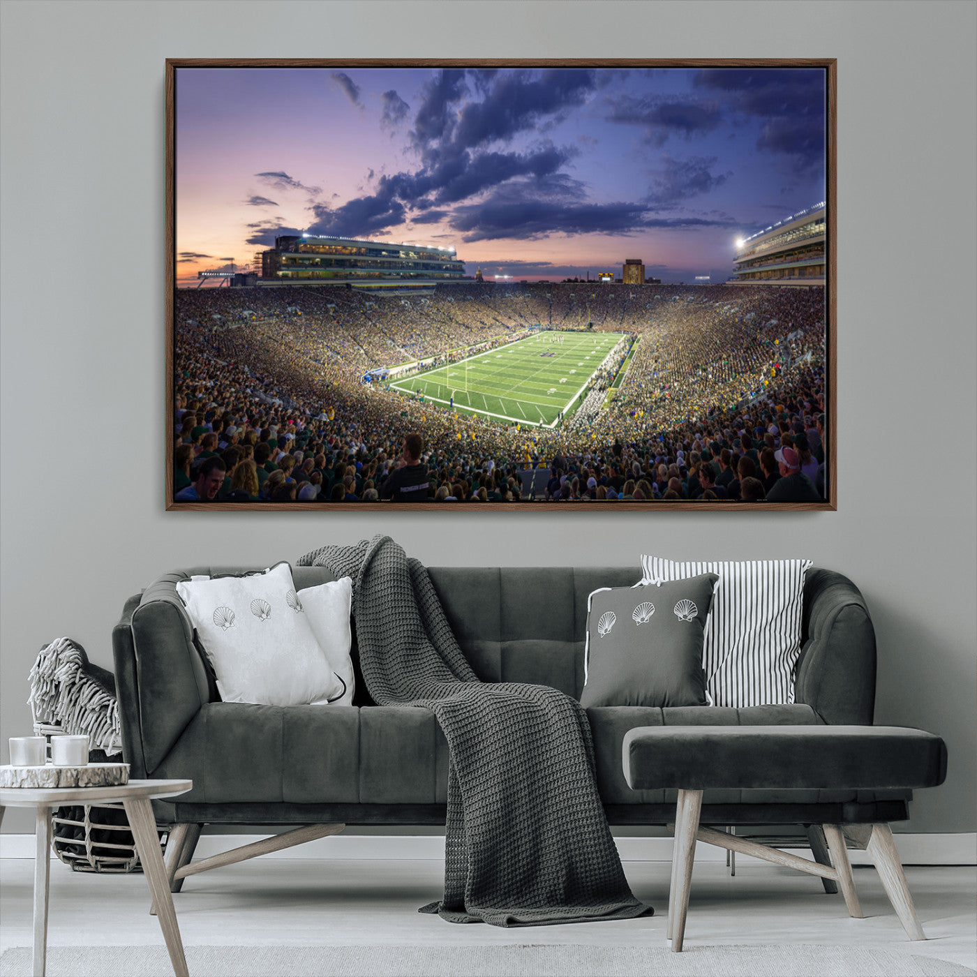 MGV-FC-36X24 - Notre Dame Fighting Irish Football Team Print - Notre Dame Stadium Wall Art Canvas Print