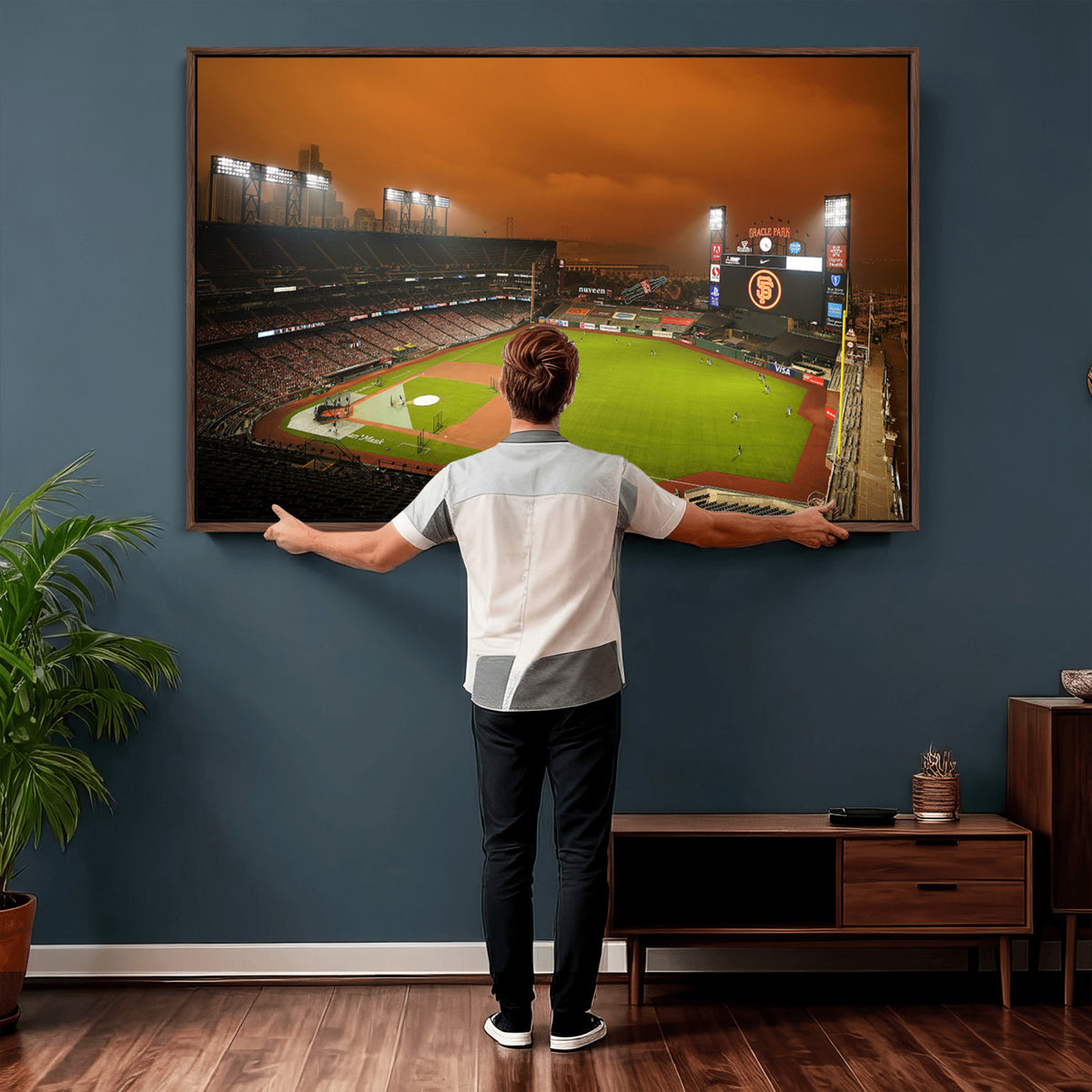 31315-MGV-CV-36X24 - San Francisco Giants Baseball Team Print, Oracle Park Stadium Wall Art Canvas Print