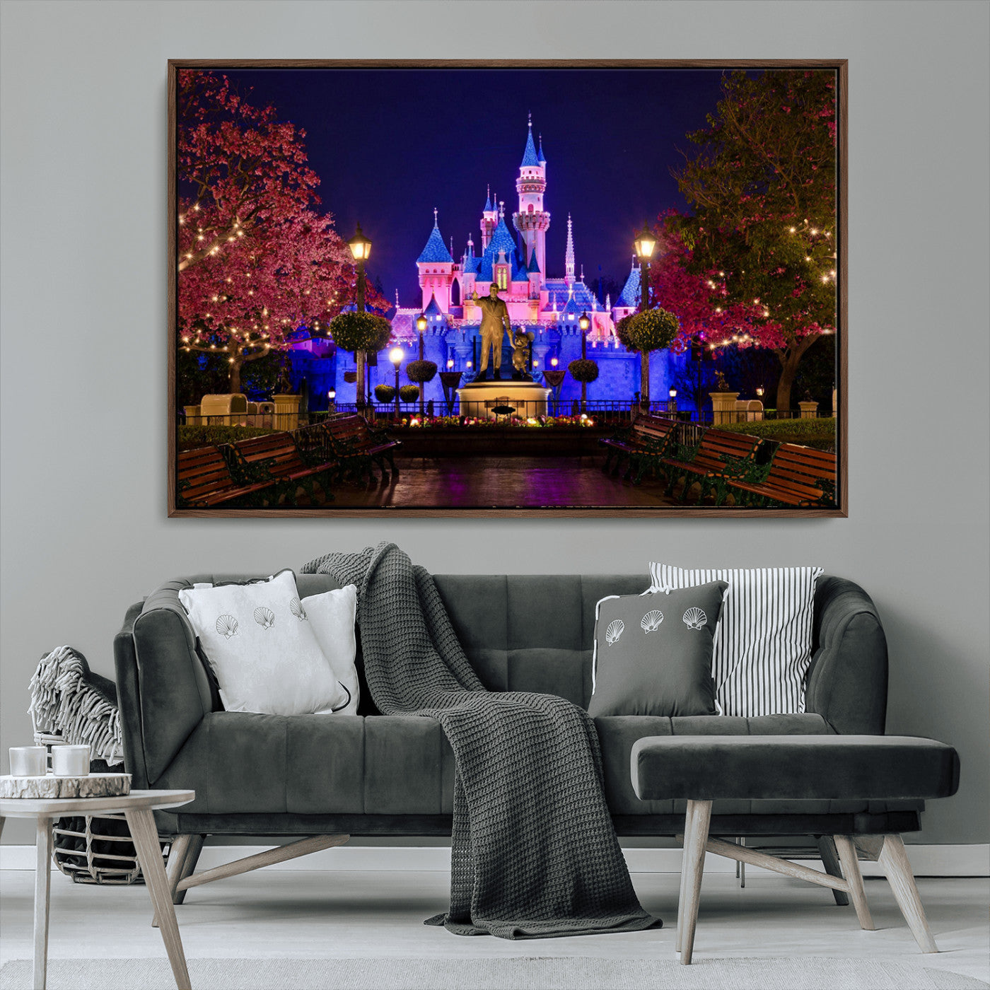 MGV-FC-36X24 - Castle Large Wall Art Disney Magic Kingdom Kids Room Decor - Disney World Christmas Home Decor Child