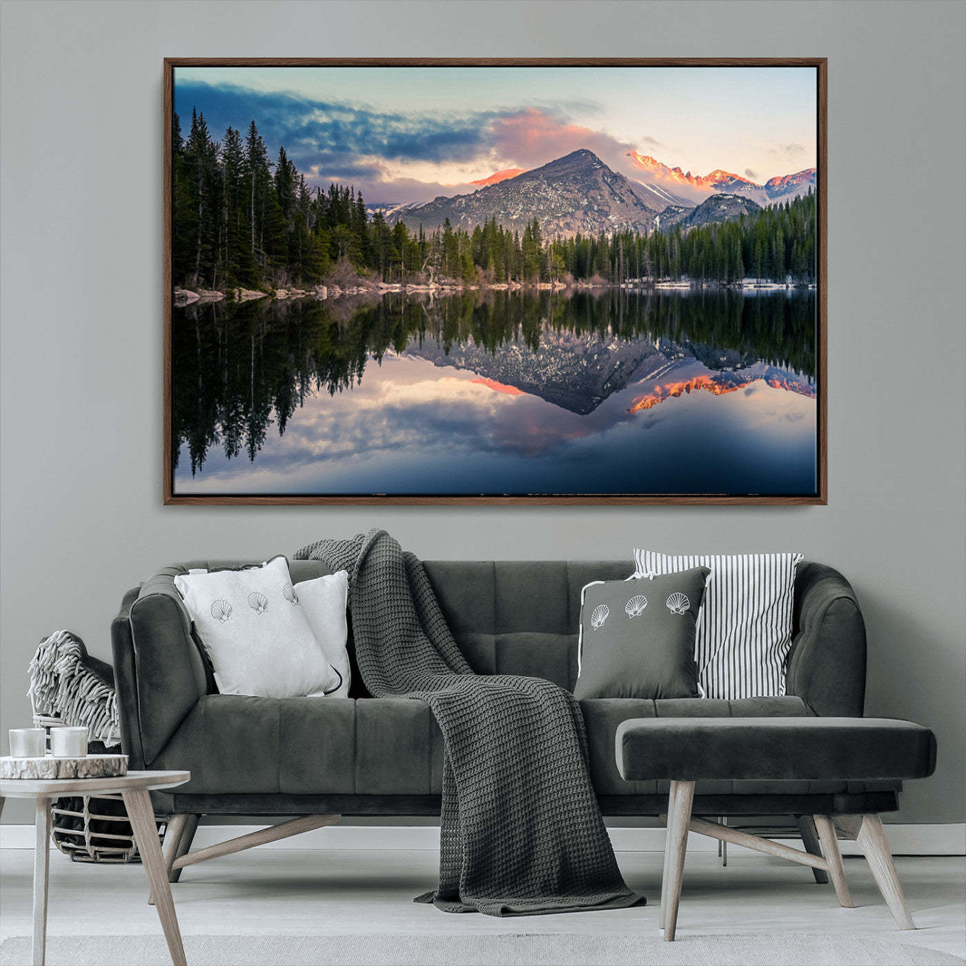 84227-MGV-FC-36X24_Walnut-Bear Lake Reflection at Rocky Mountain National Park Wall Art Canvas Print, Scenic Mountain