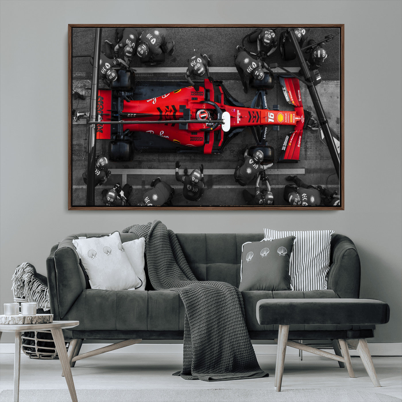 MGV-FC-36X24 - Ferrari Pit Stop Canvas Wall Art – Precision and Speed Captured in Bold Motorsport Imagery – Ready