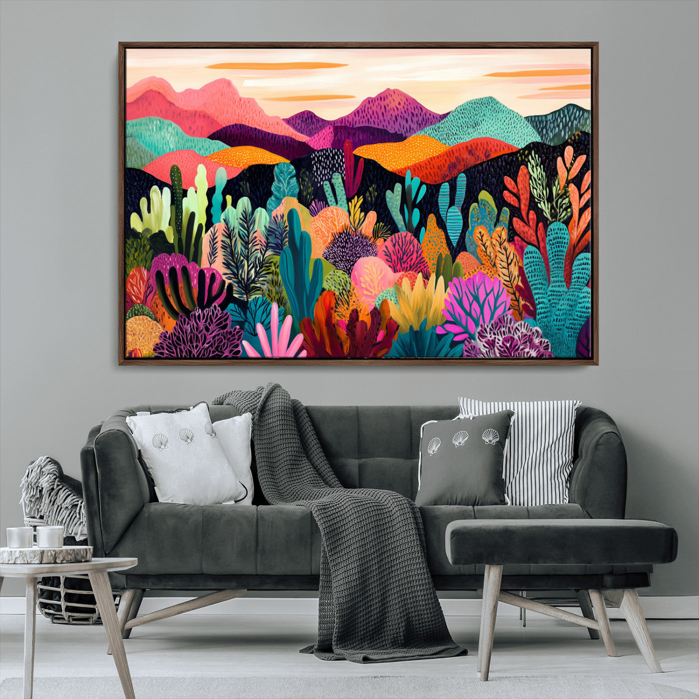 MGV-FC-36X24 - Abstract Kusama Print - Landscape Canvas Wall Art Print - Vibrant Modern Decor for Living Room,