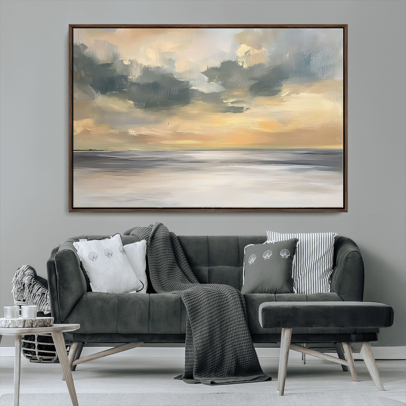 MGV-FC-36X24 - Modern Coastal Artwork with Vibrant Abstract Ocean Waves Wall Art Canvas Print for Contemporary