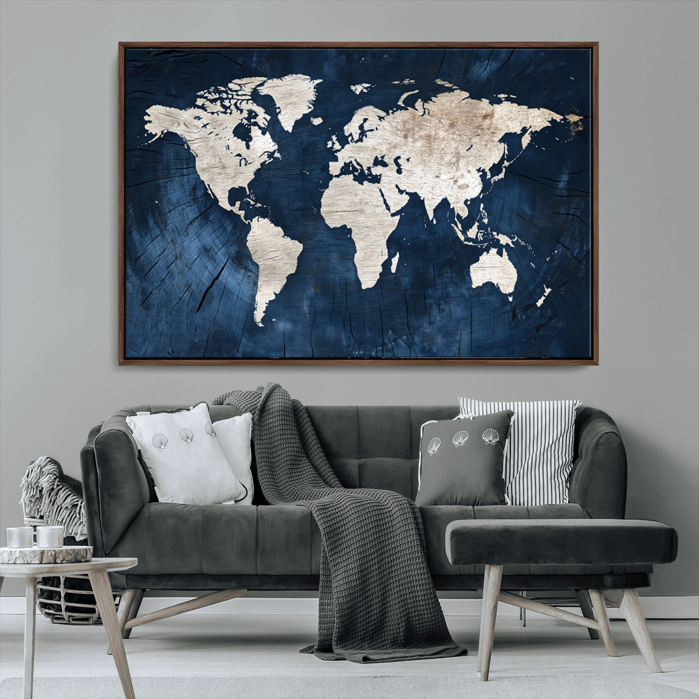 MGV-FC-36X24 - Push Pin World Map Canvas Print – Framed Wall Art for Couples to Track Their Travels – Anniversary