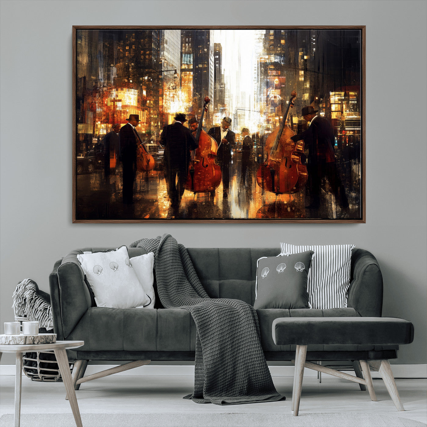 MGV-FC-36X24 - Abstract Jazz Art Wall Art Canvas Print - Framed Abstract Music Canvas - Colorful Instrument Poster