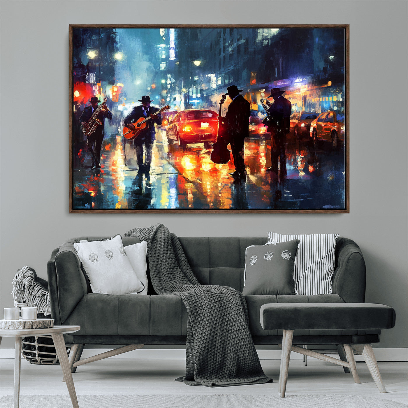 MGV-FC-36X24 - African American Jazz Canvas - Abstract Music Wall Art Print - Abstract Jazz Wall Art Framed Prints