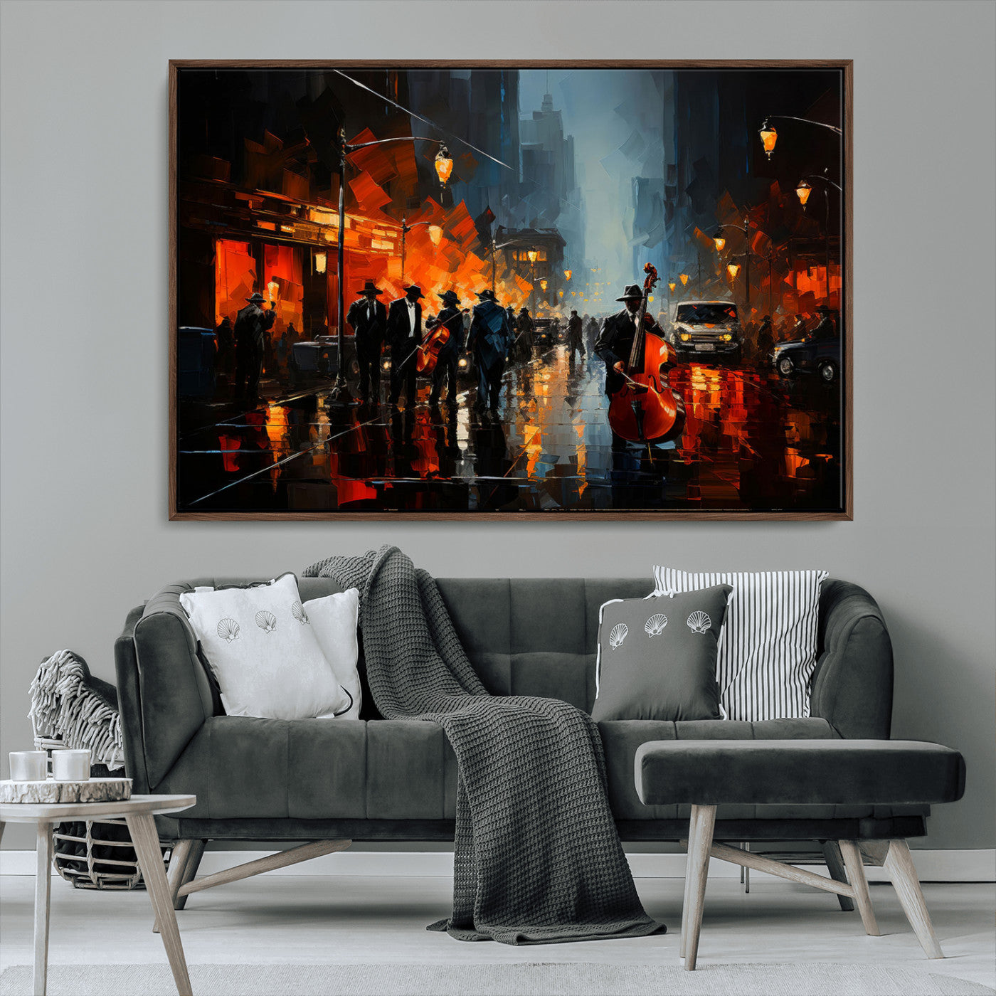 MGV-FC-36X24 - Winston Porter Jazz Wall Art - African American Music Canvas - Abstract Colorful Music Art - Framed