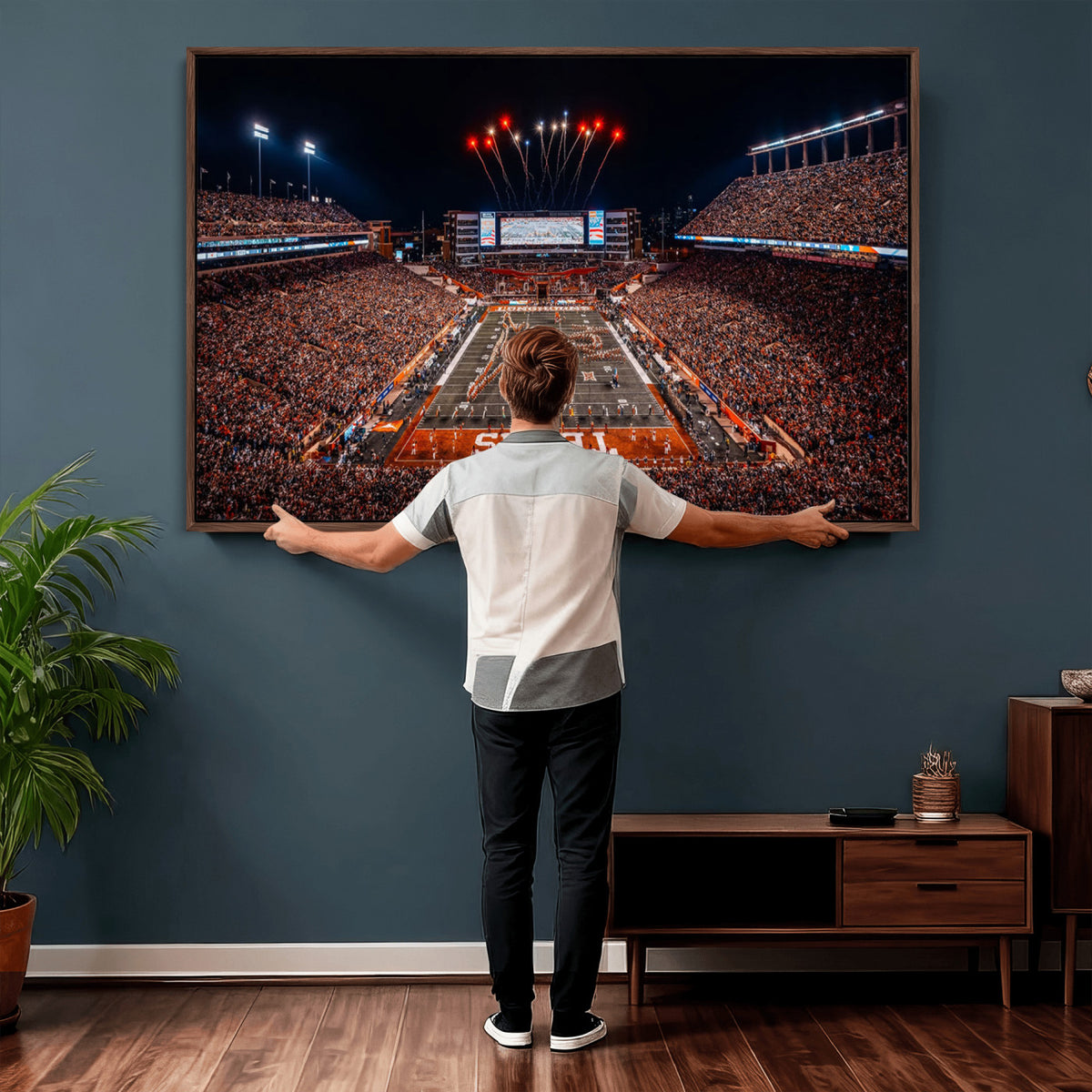 58778-PAN-FL-20X10 - Darrell K Royal Memorial Stadium | Texas Longhorns | Print Decor Wall Art Design for Home & Office Decoration