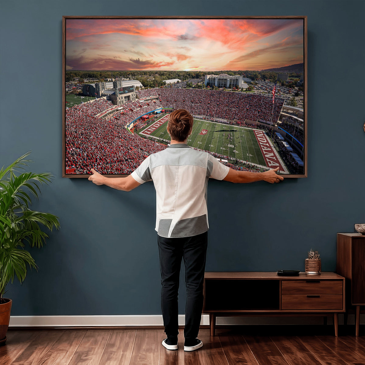 51135-MGV-CV-36X24 - Indiana Memorial Stadium Wall Art Canvas Print