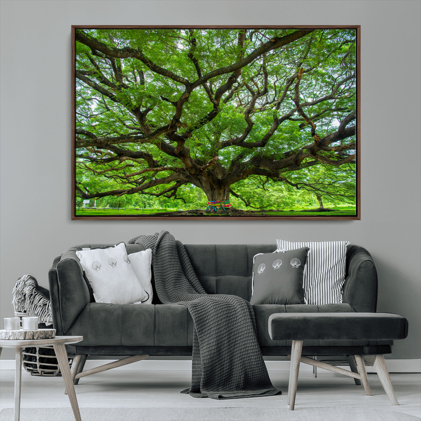 MGV-FC-36X24 - Oak Tree Wall Art Print, Forest Canvas Wall Art for Home and Office, Framed Angel Oak Tree Canvas