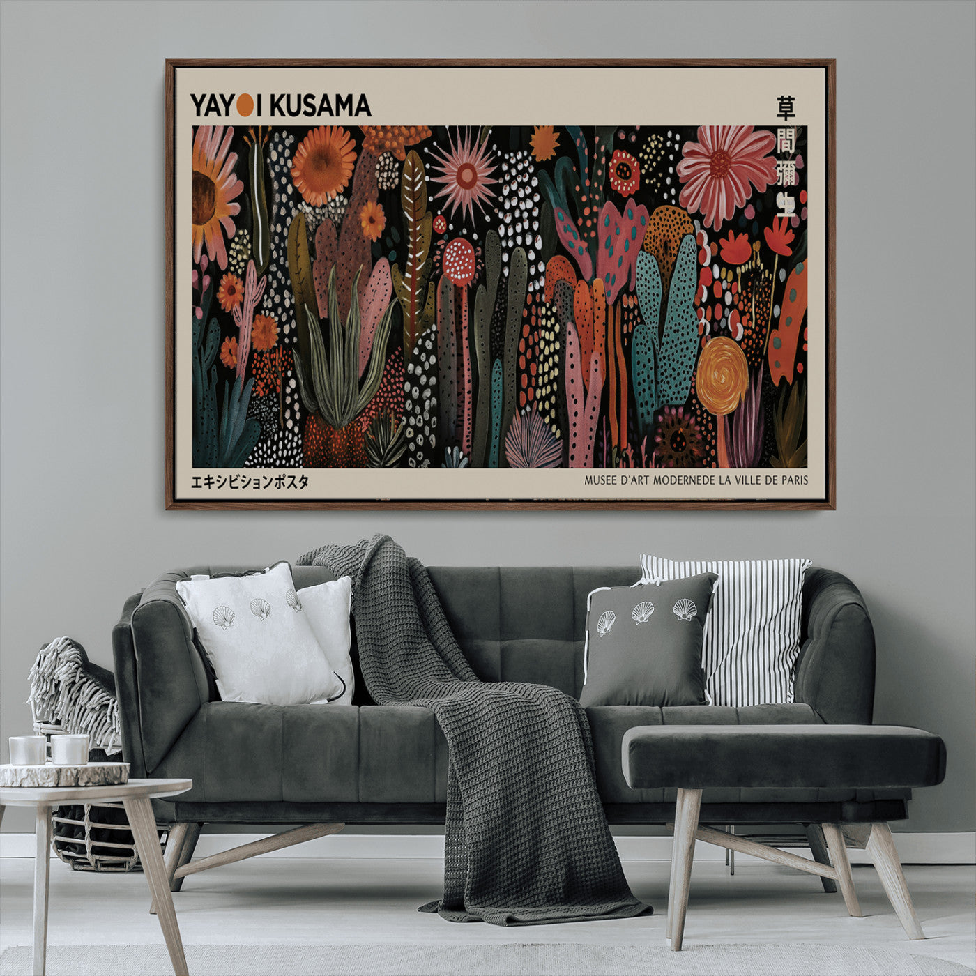 MGV-FC-36X24 - Modern Japanese Wall Art Print Yayoi Kusama Canvas Wall Art Abstract Mount Fuji Canvas Print