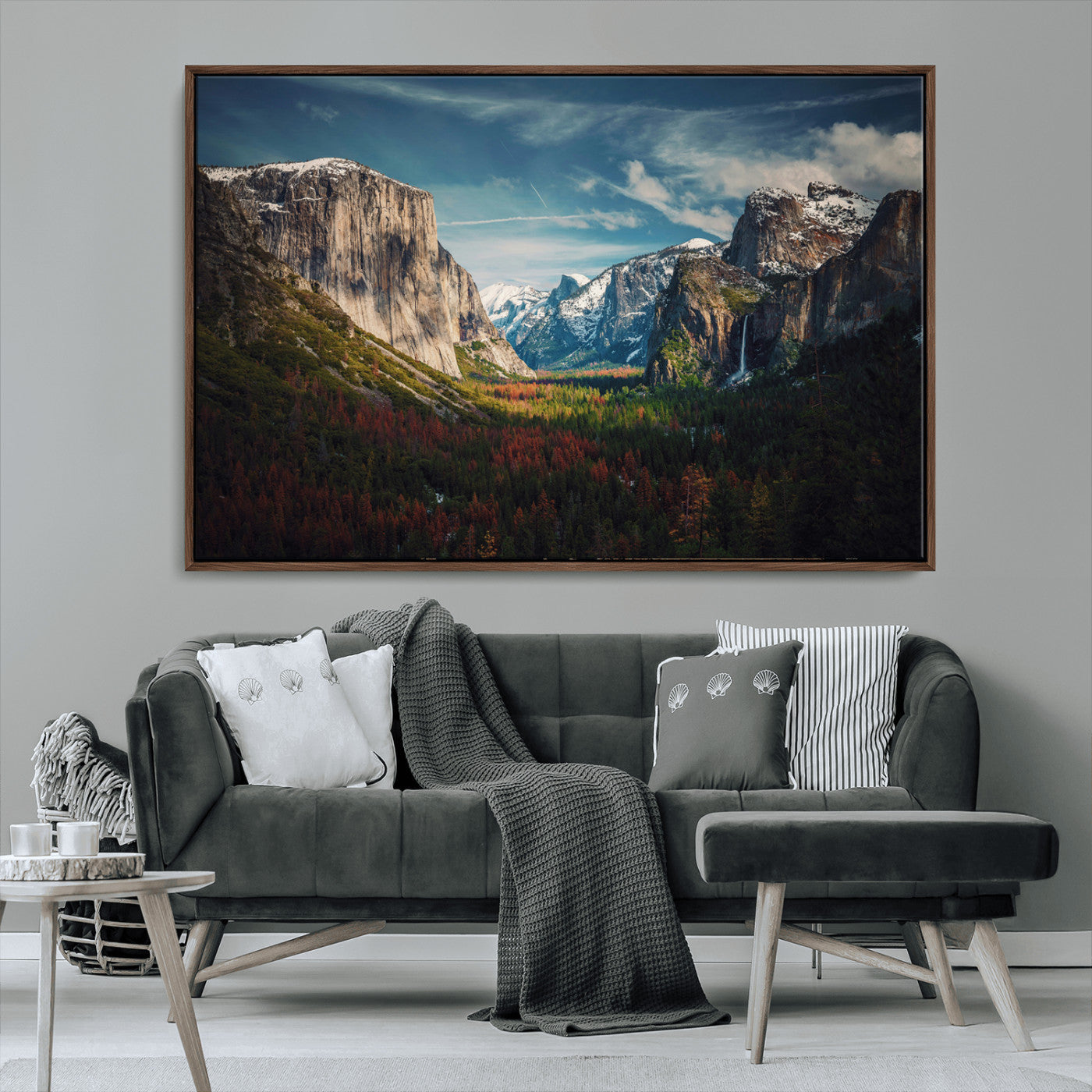 MGV-FC-36X24 - Yosemite National Park Wall Art Canvas Print, Framed Mountain Landscape Art Picture Print, El Capitan Perfect Rustic Farmhouse Decor Artwork