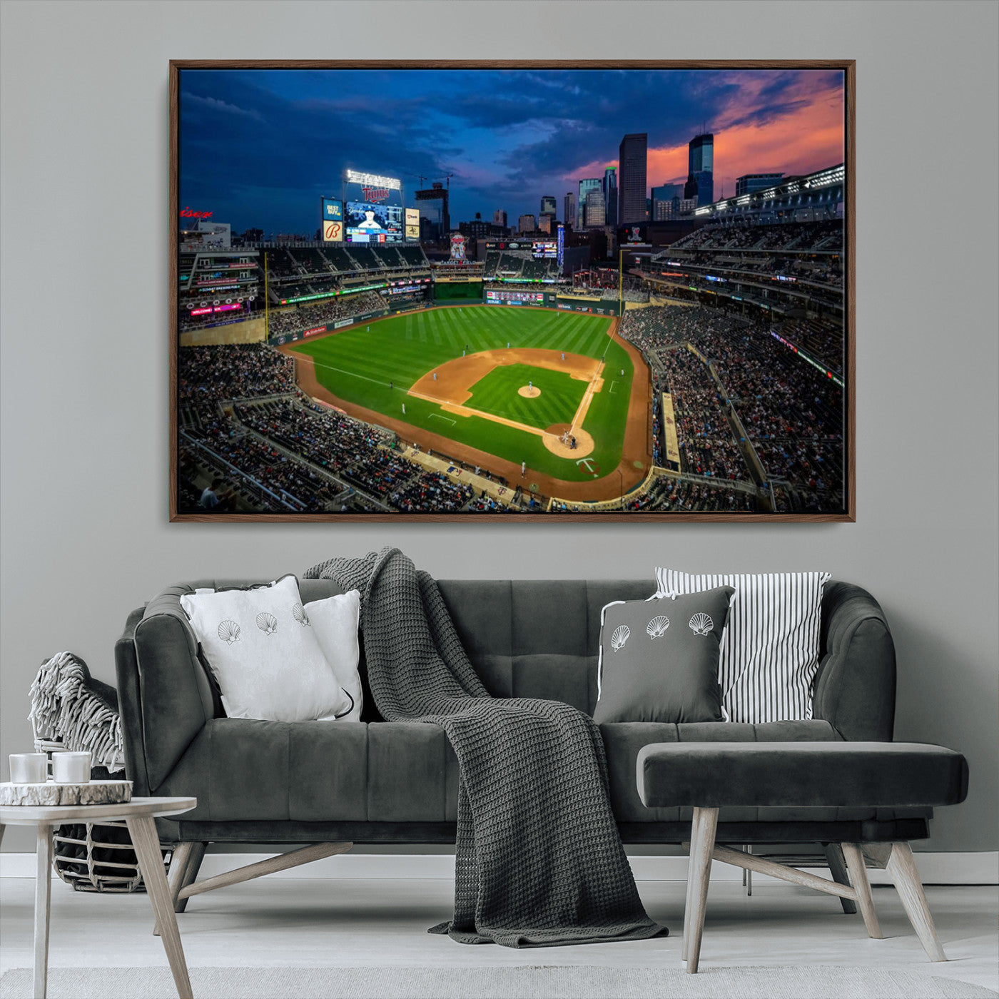 68222753-MGV-CV-36X24-Target Field Wall Art Canvas Print, Baseball Stadium Print, Minneapolis Major League Baseball's Minnesota Twins
