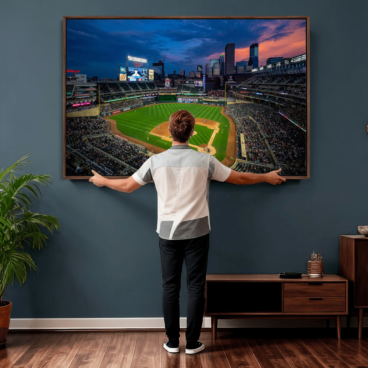 68222753-MGV-CV-36X24 - Target Field Wall Art Canvas Print, Baseball Stadium Scene