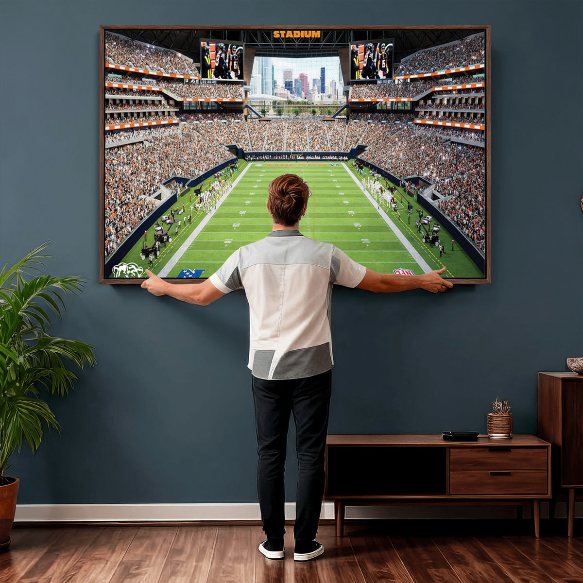 76935553-PAN-FL-20X10 - Chicago Bears Soldiers Field Wall Art Canvas Print, Home Office Wall Decor