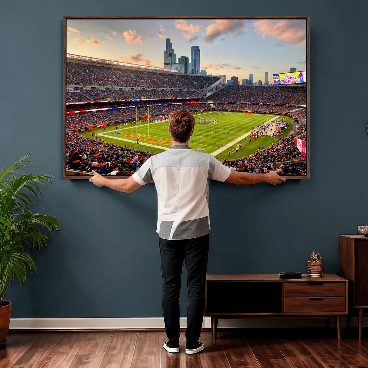55377093-PAN-FL-20X10 - Chicago Bears Soldiers Field Wall Art Canvas Print, Man Cave Wall Decor