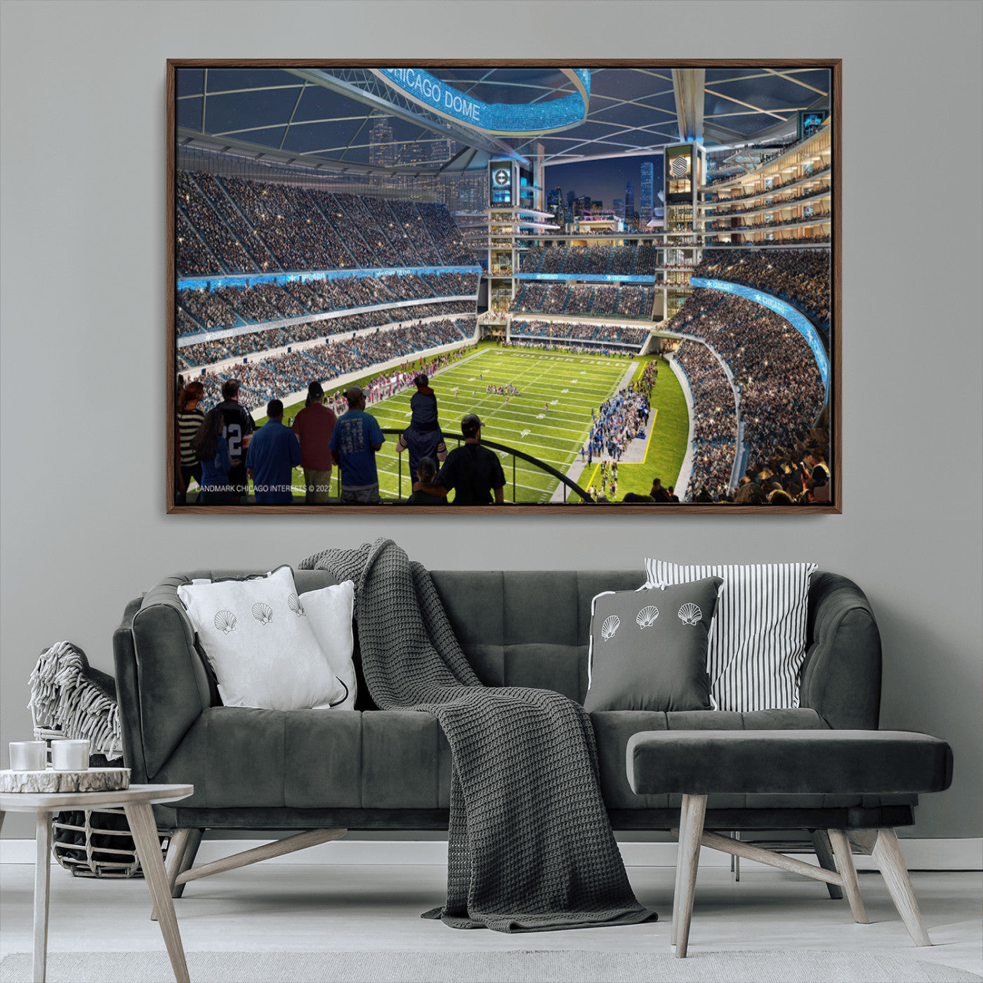 MGV-FC-36X24 - Chicago Bears Soldiers Field Wall Art Canvas Print – Framed Football Stadium Artwork for Sports