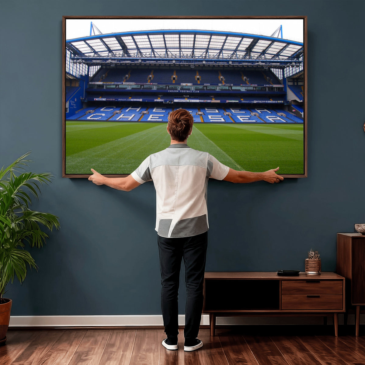 38616413CHELSA-MGV-CV-36X24 - Stamford Bridge Chelsea Football Stadium Canvas Wall Art