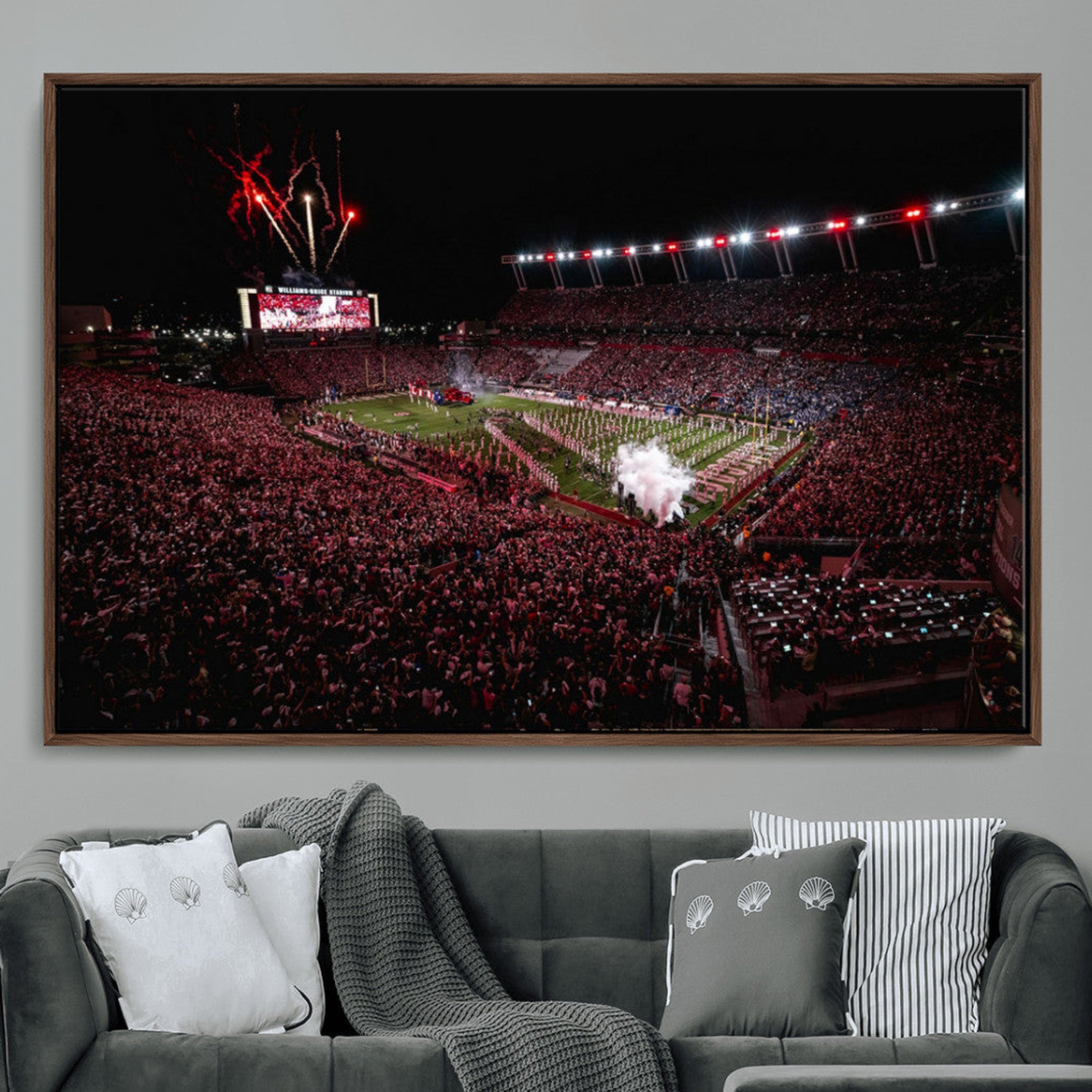 60690191-MGV-CV-36X24-William Brice Stadium Wall Art Print – Baseball Game Room Artwork Print for Basement Dorm, Home, Office