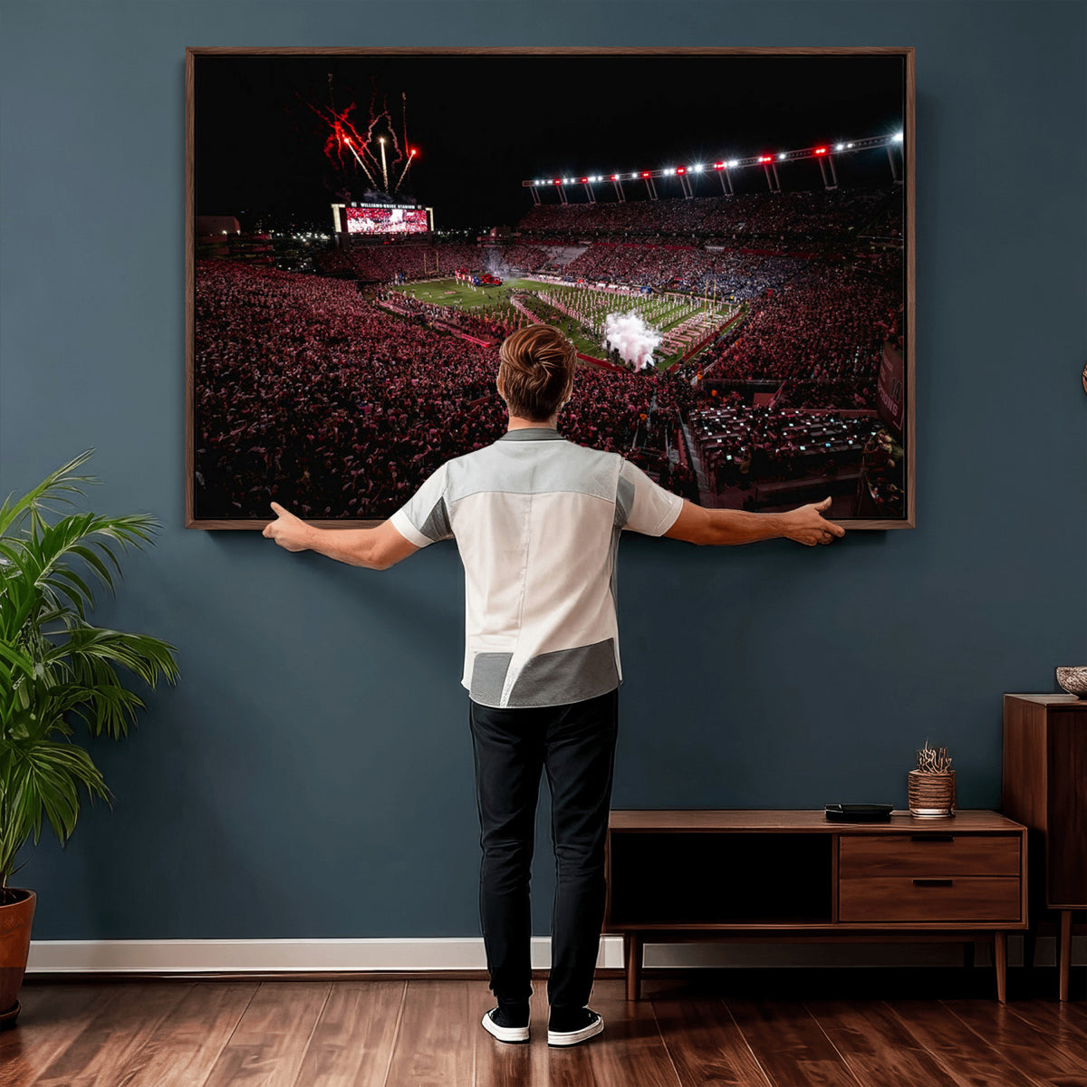 60690191-MGV-CV-36X24 - William Brice Stadium Wall Art Print, Baseball Game Room