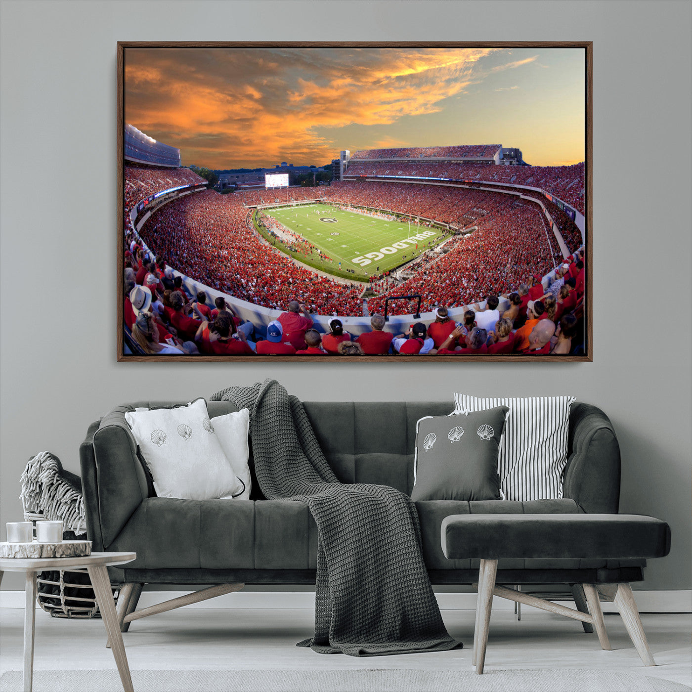 73680988-MGV-CV-36X24-Dooley Stadium Wall Art Print, Sports Arena Canvas Wall Art, Dooley Field at Sanford Stadium Canvas Print, Modern Athletic Field Art Printing