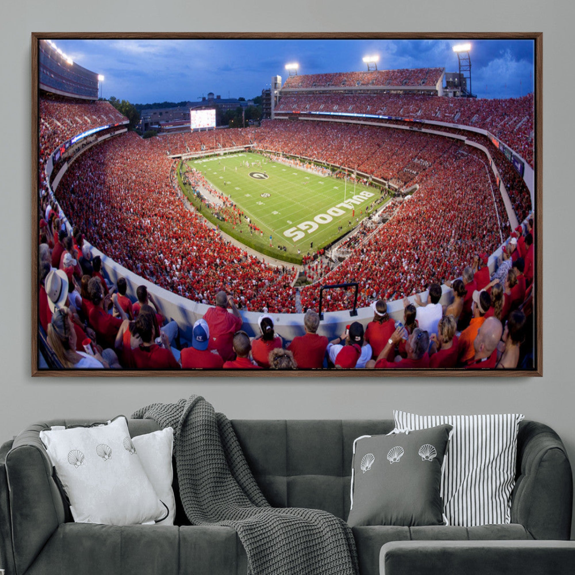 10244378-MGV-CV-36X24-Dooley Stadium Wall Art, Sports Arena Canvas Print, Dooley Field Sanford Stadium Canvas Artwork for Home, Office