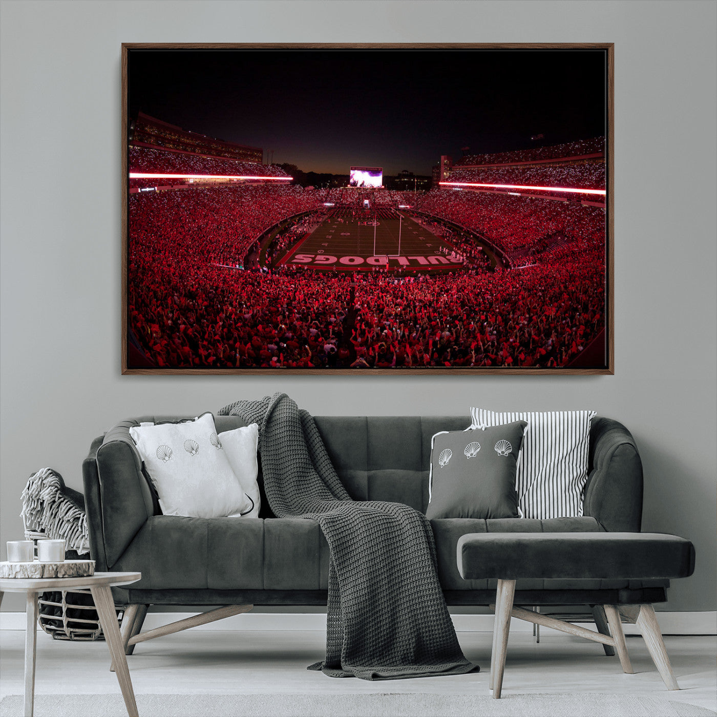 Dooley Stadium Wall Art Print, Sports Arena Canvas Wall Art, Dooley Field at Sanford Stadium Canvas Print, Modern Athletic Field Art Printing