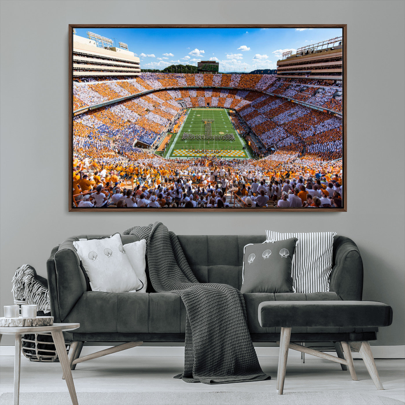 64238859-MGV-CV-36X24-Tennessee Neyland Stadium Wall Art Print, Sports Arena Canvas Wall Art, Panoramic Stadium Canvas Print, Modern Athletic Field Art Printing