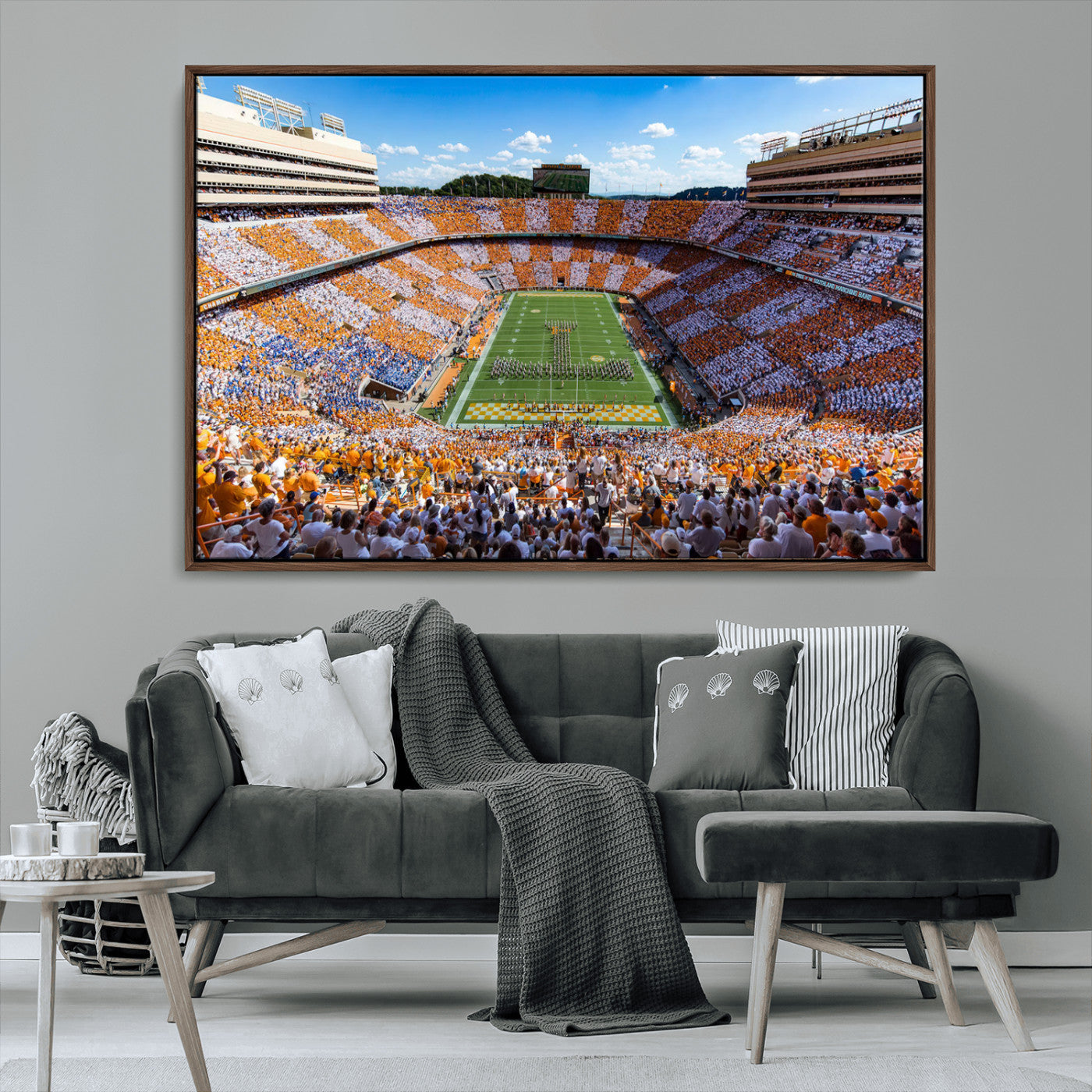 77097951-MGV-FC-36X24 - Tennessee Neyland Stadium Wall Art, Sports Arena Canvas Print, Panoramic Stadium Canvas Artwork for Home, Office