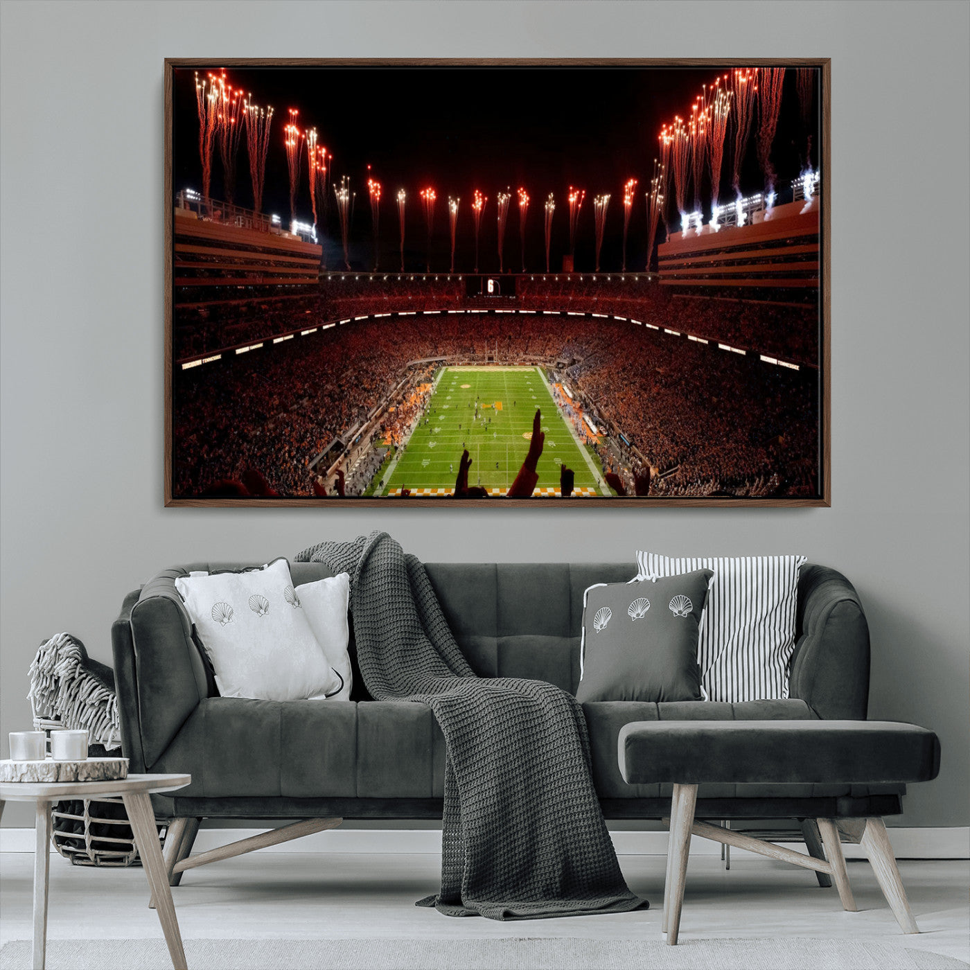 73358115-MGV-FC-36X24 - Tennessee Neyland Stadium Wall Art, Sports Arena Canvas Print, Panoramic Stadium Canvas Artwork for Home, Office