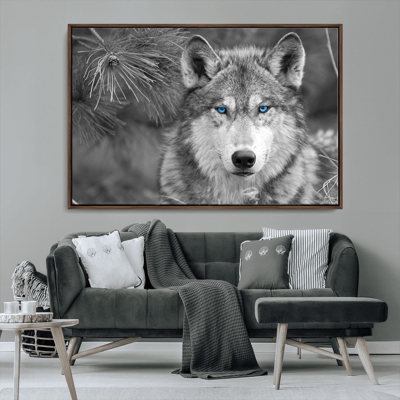 MGV-FC-36X24 - Wild Wolf Blue Eye Wall Art Canvas Print