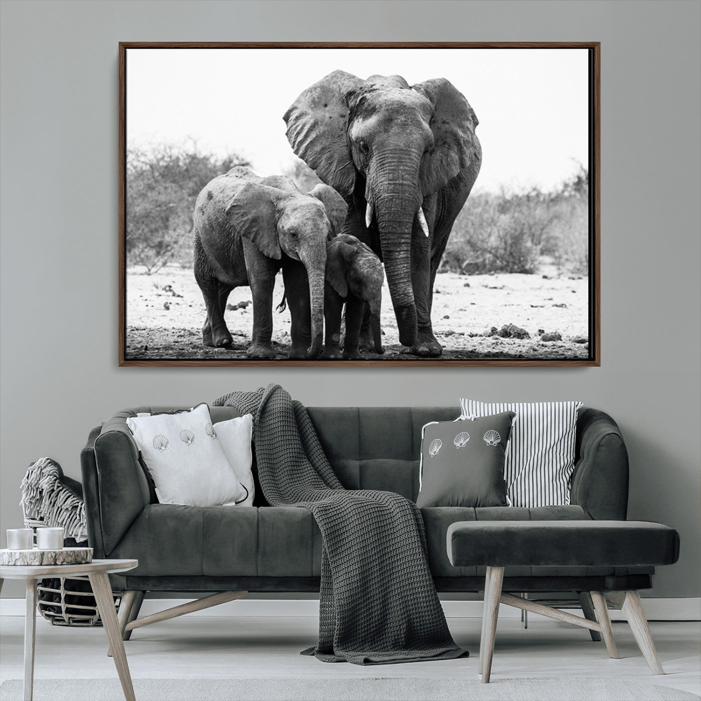 MGV-FC-36X24 - Elephant Family Africa Wall Art Canvas Print
