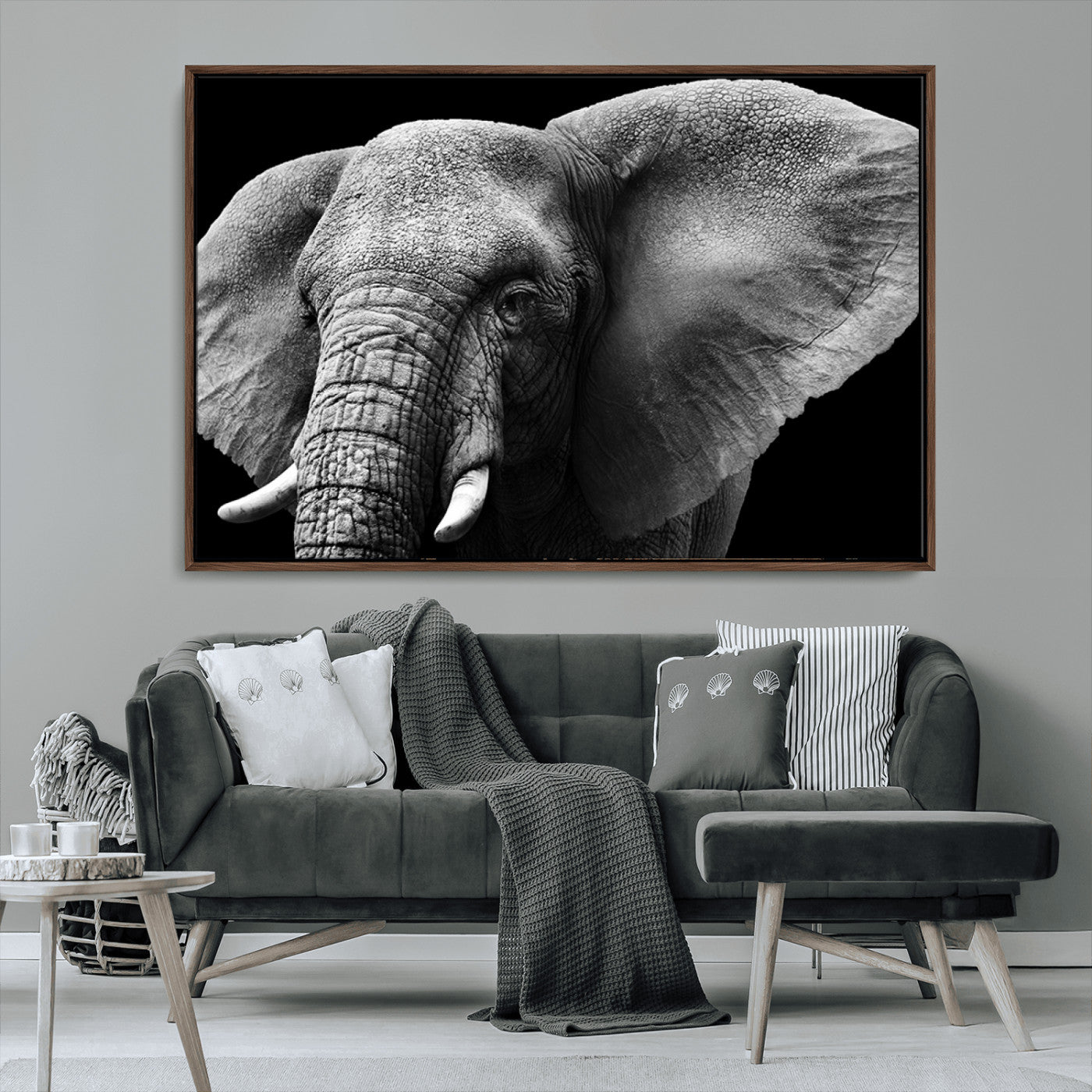 MGV-FC-36X24 - Big Elephant Close Up Wall Art Canvas Print
