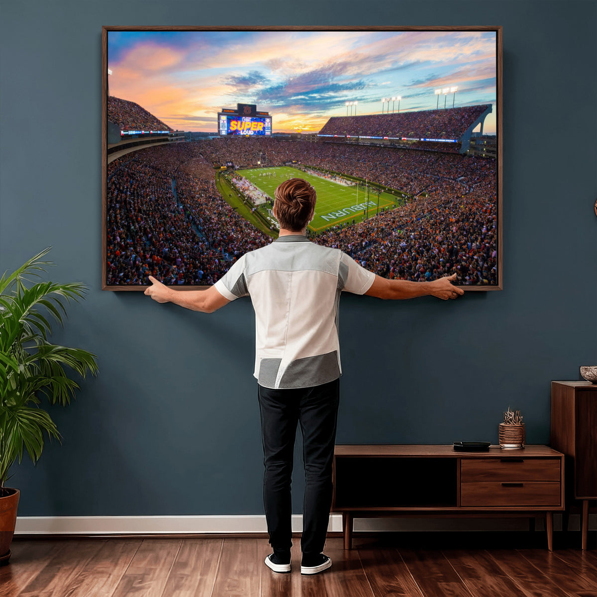 75203764-MGV-CV-36X24 - Jordan-Hare Stadium Auburn Tigers Football Stadium Canvas Wall Art