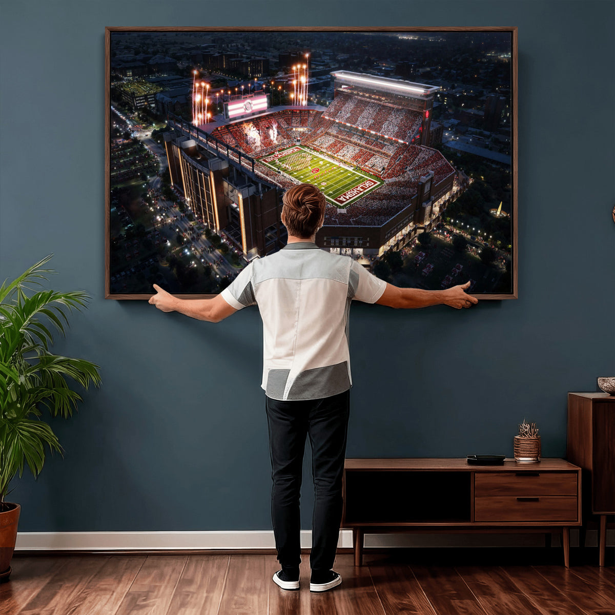 16867141-MGV-CV-36X24 - Oklahoma Memorial Stadium, Gaylord Memorial Stadium Wall Art