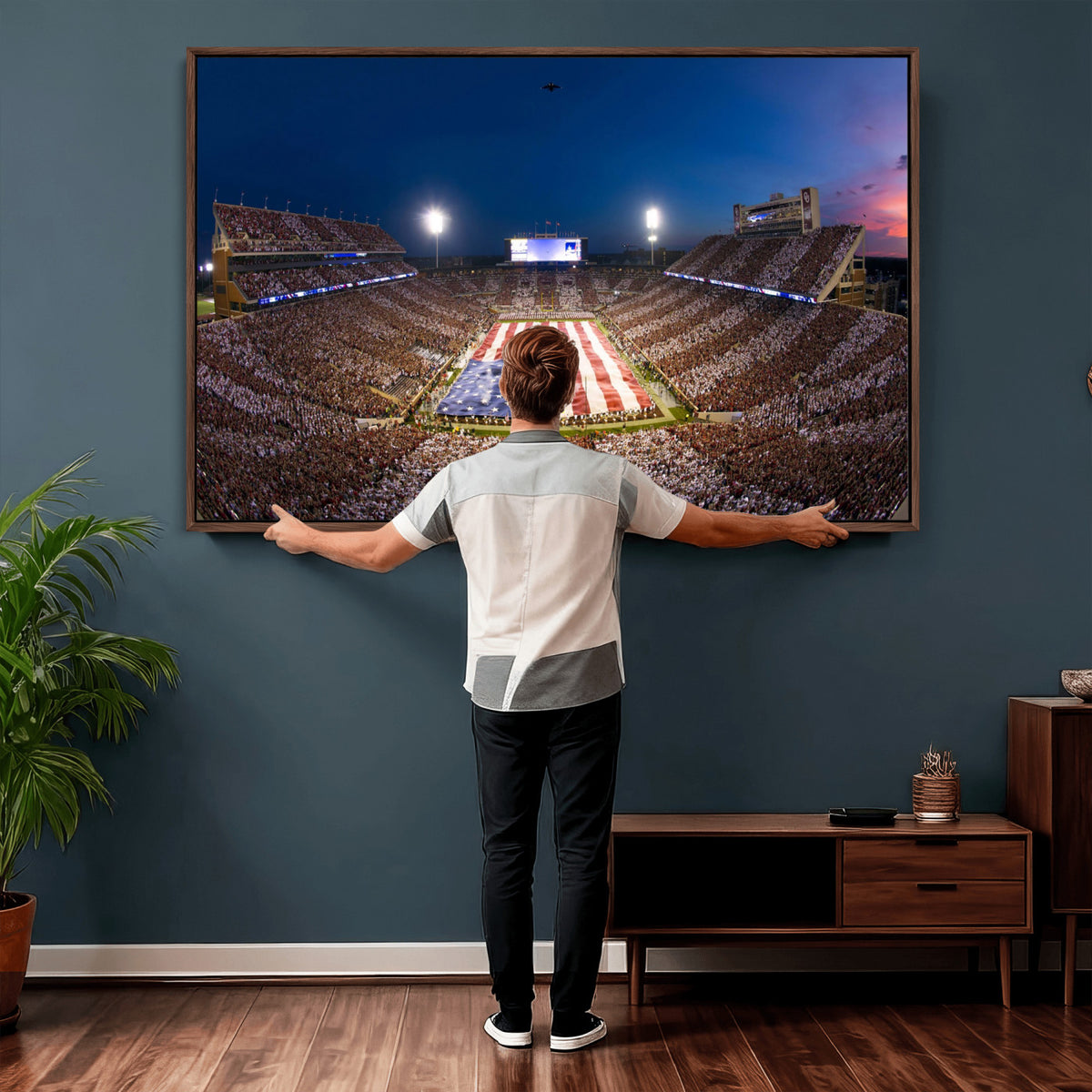 12979182-MGV-CV-36X24 - Oklahoma Sooners Memorial Stadium Wall Art Canvas Print