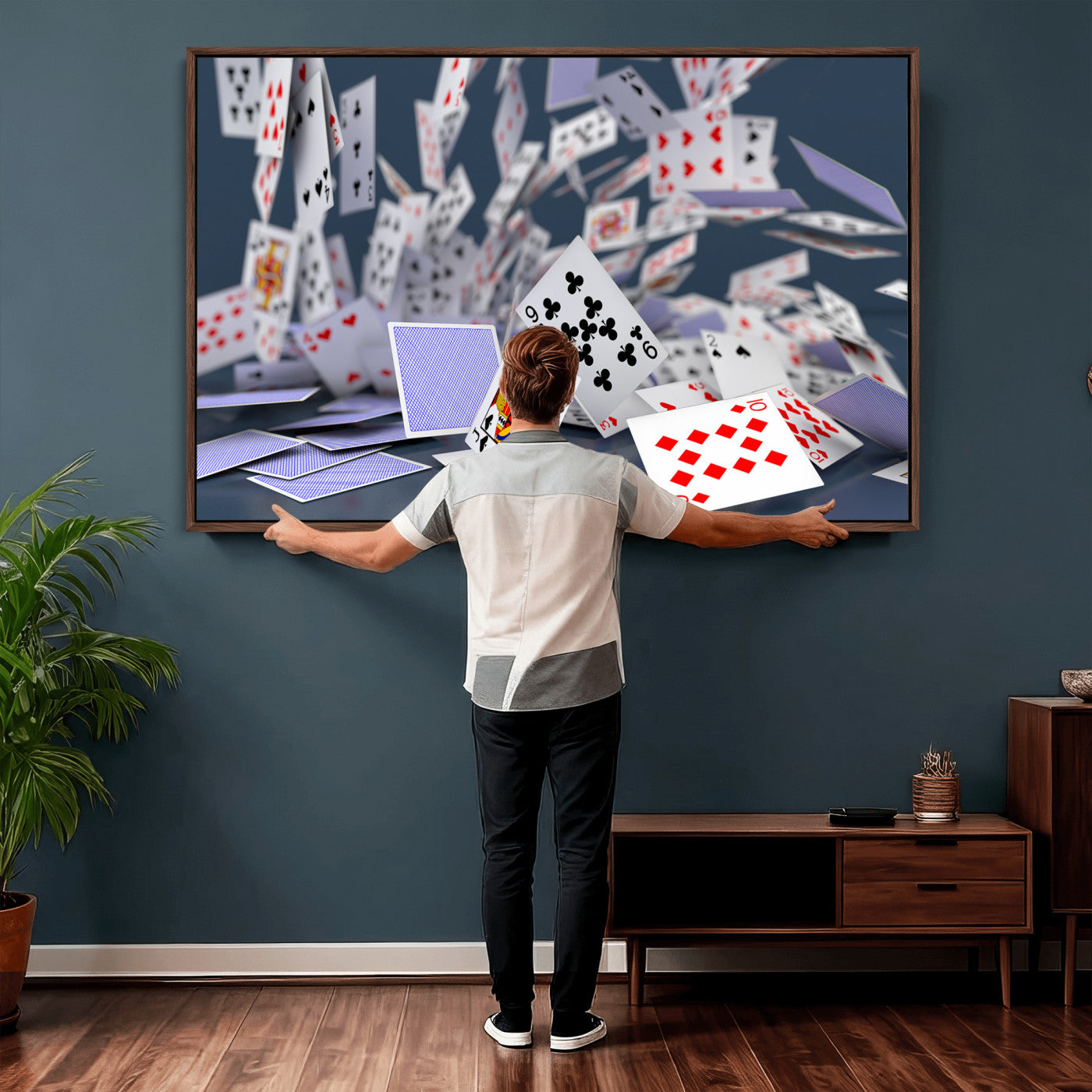 66392185-MGV-CV-36X24 - Playing Cards Canvas Wall Art | Casino Game Room Decor, Poker Decor Art