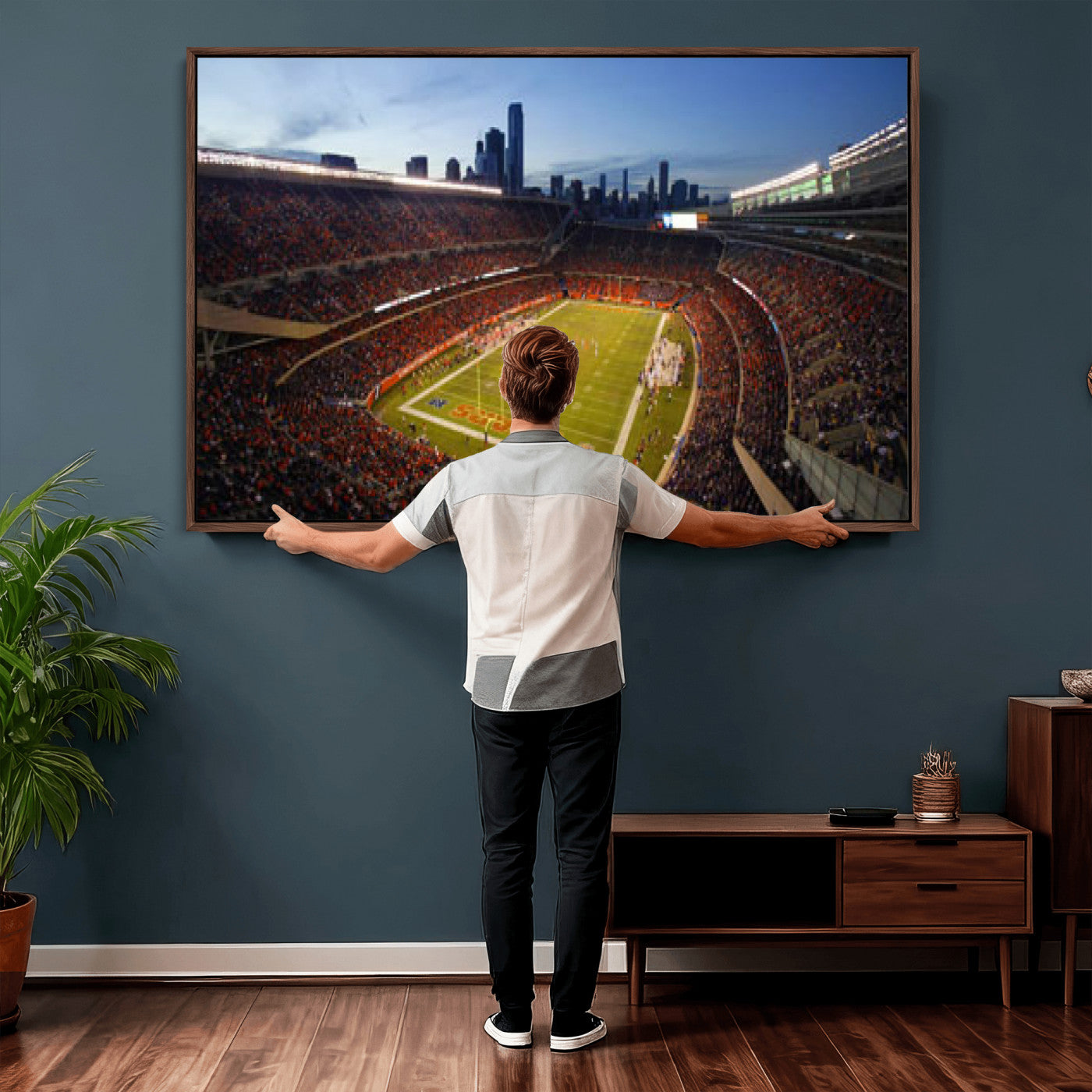 50691720-MGV-CV-36X24 - Chicago Bears Soldier Field Canvas Wall Art, NFL Stadium Panorama Print, Football Arena Photography for Sports Fans