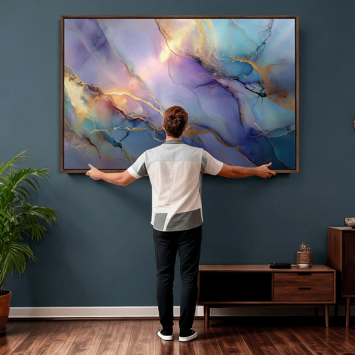 50939878-MGV-CV-36X24 - Colorful Abstract Canvas Wall Art Print, Vibrant Popup Color Art Print
