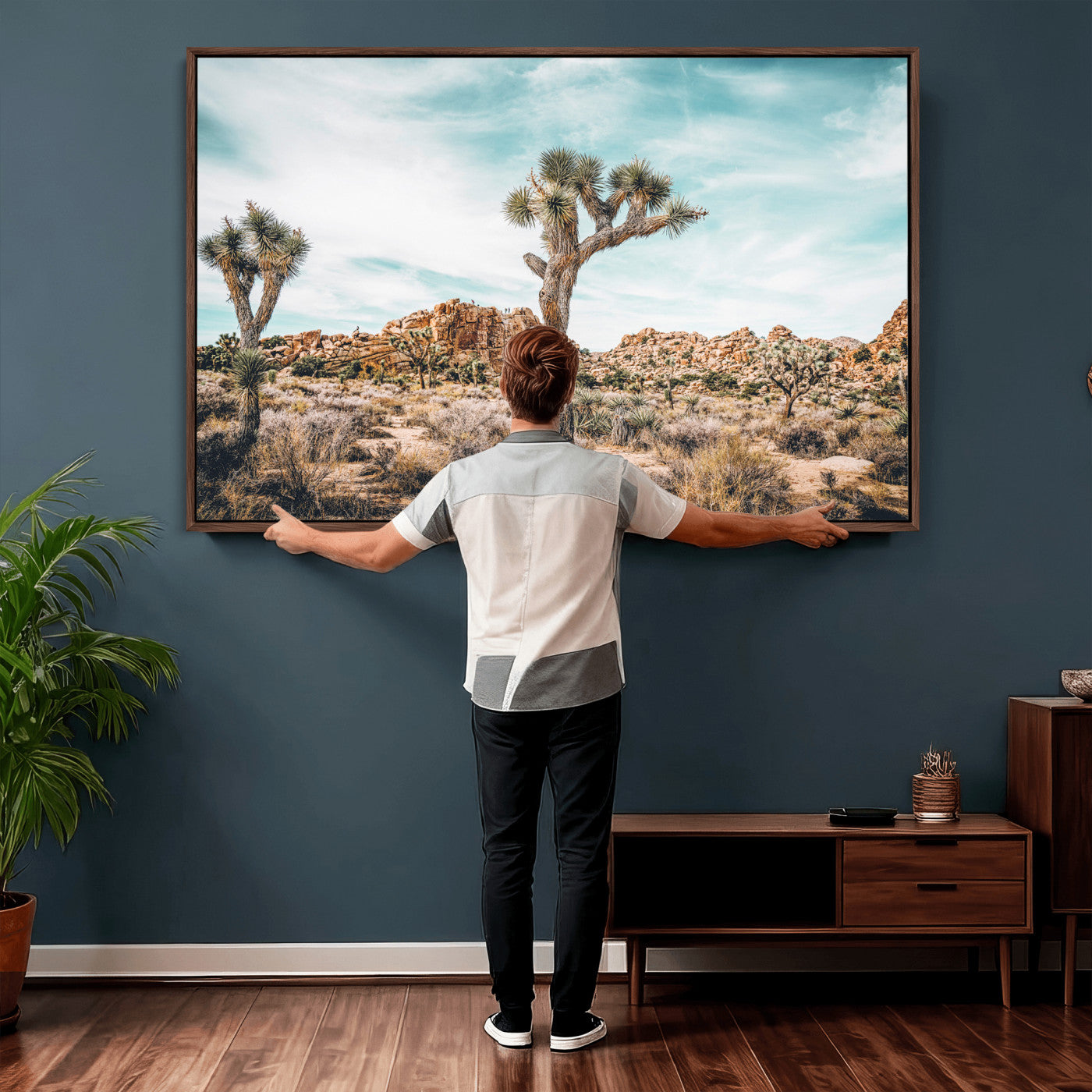 41451127-MGV-CV-36X24 - Joshua Tree National Park Canvas Wall Art Print, Desert Landscape Photography, Southwest Nature Decor - Ready to Hang