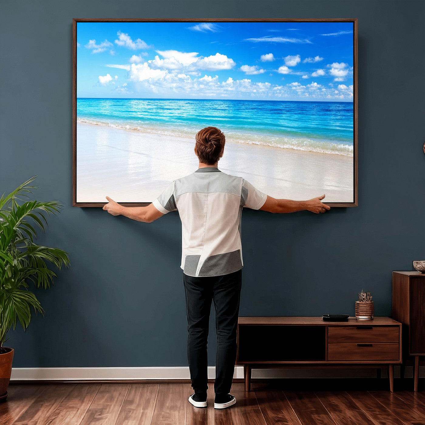 67491909-MGV-CV-36X24 - Tropical Beach Ocean Wall Art Canvas Print for Home Decor