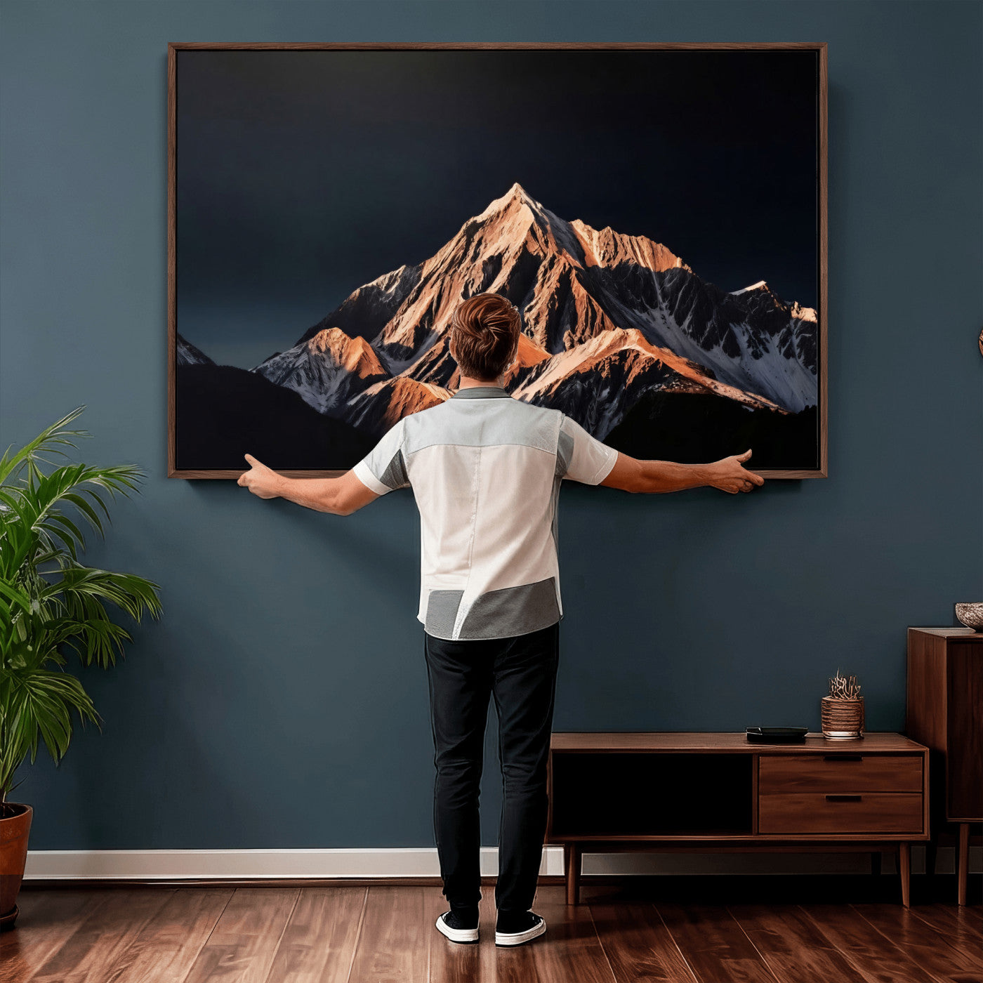 10196184-MGV-CV-36X24 - Snow Mountain Wall Art Canvas Print for Living Room Decor