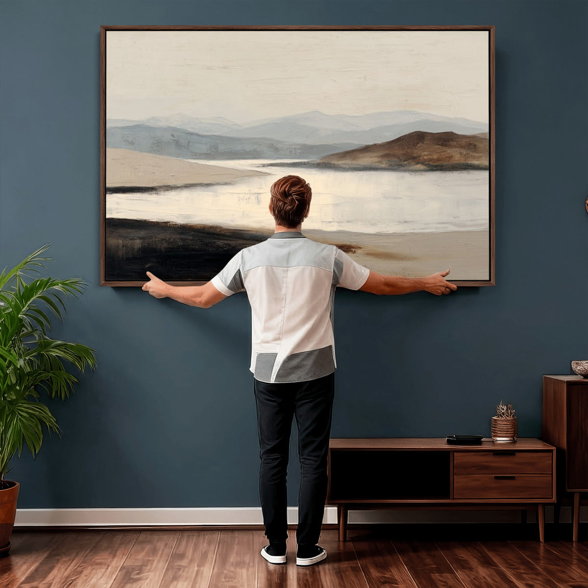 36873679-MGV-CV-36X24 - Modern Abstract Landscape Canvas Wall Art, Minimalist Nature Printing