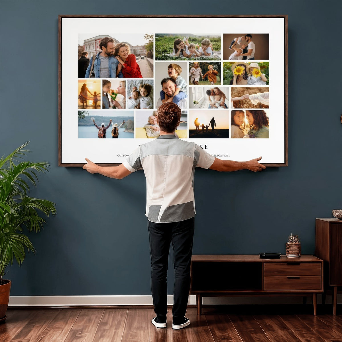 Custom Family Photo Collage Canvas Print, Personalized Gift