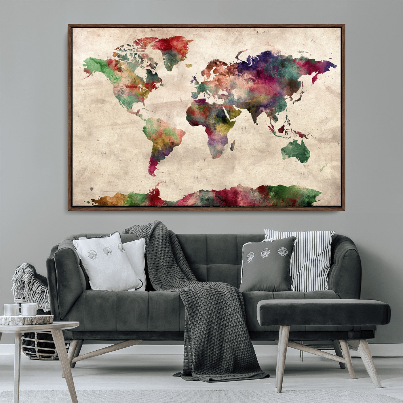 MGV-FC-36X24 - World Map Wall Art Canvas Print for Home and Office Decor