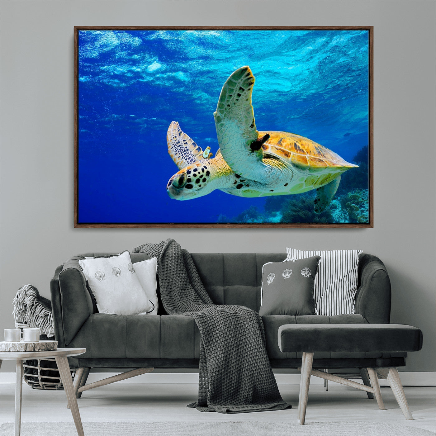-Sea Turtle Wall Art Canvas Print, Sea life in the Ocean Wall Art Printing