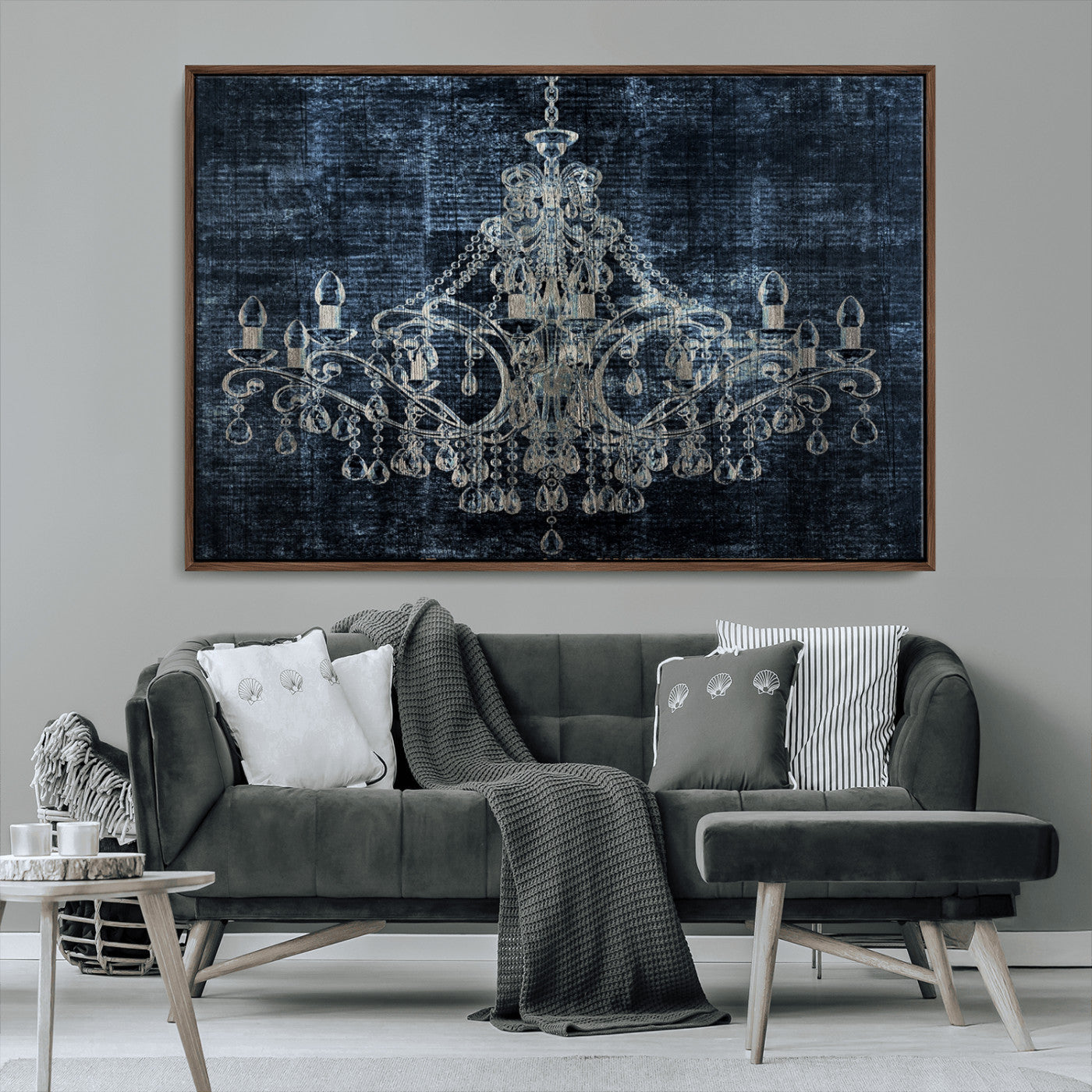 MGV-FC-36X24 - Dark Chandelier Wall Art Canvas Print