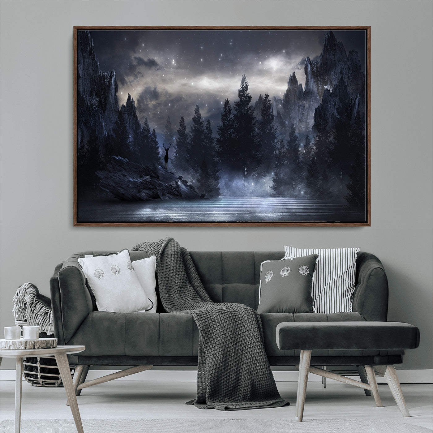 MGV-FC-36X24 - Night Landscape and Trees Wall Art Canvas Print